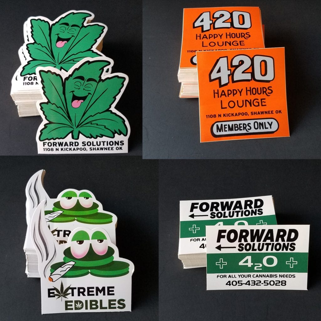 Custom vinyl dispensary stickers business package