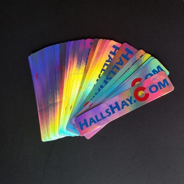 Custom Holographic Stickers Halls Hay