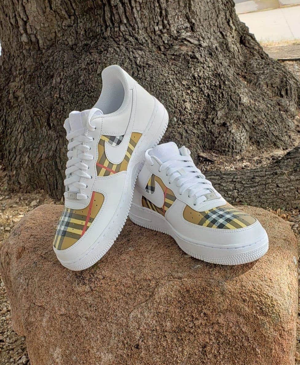 Respect cock Still Burberry-Inspired Hand-Painted Nike Air Force 1's - Custom Branded  Merchandise | Stickers, Lighters, Apparel