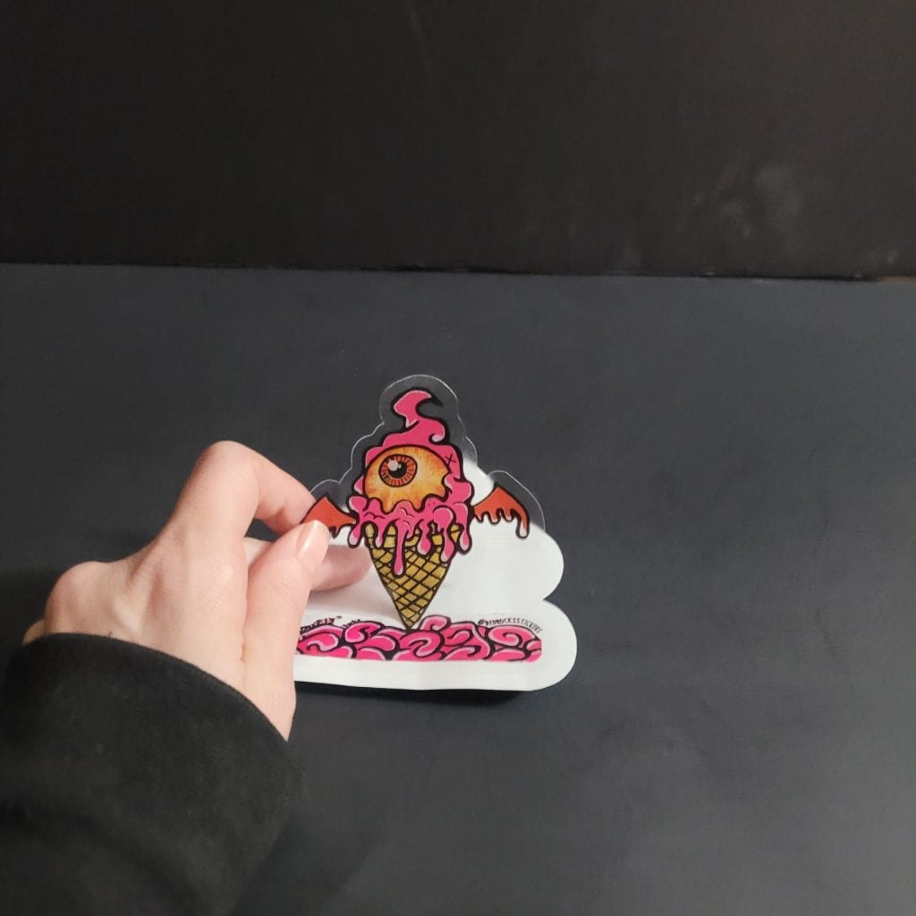 Clear graffiti ice cream cone sticker