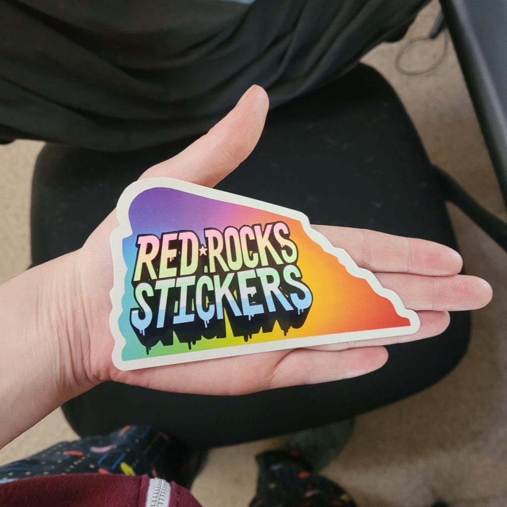 5" vinyl glow in the dark limited edition red rocks stickers
