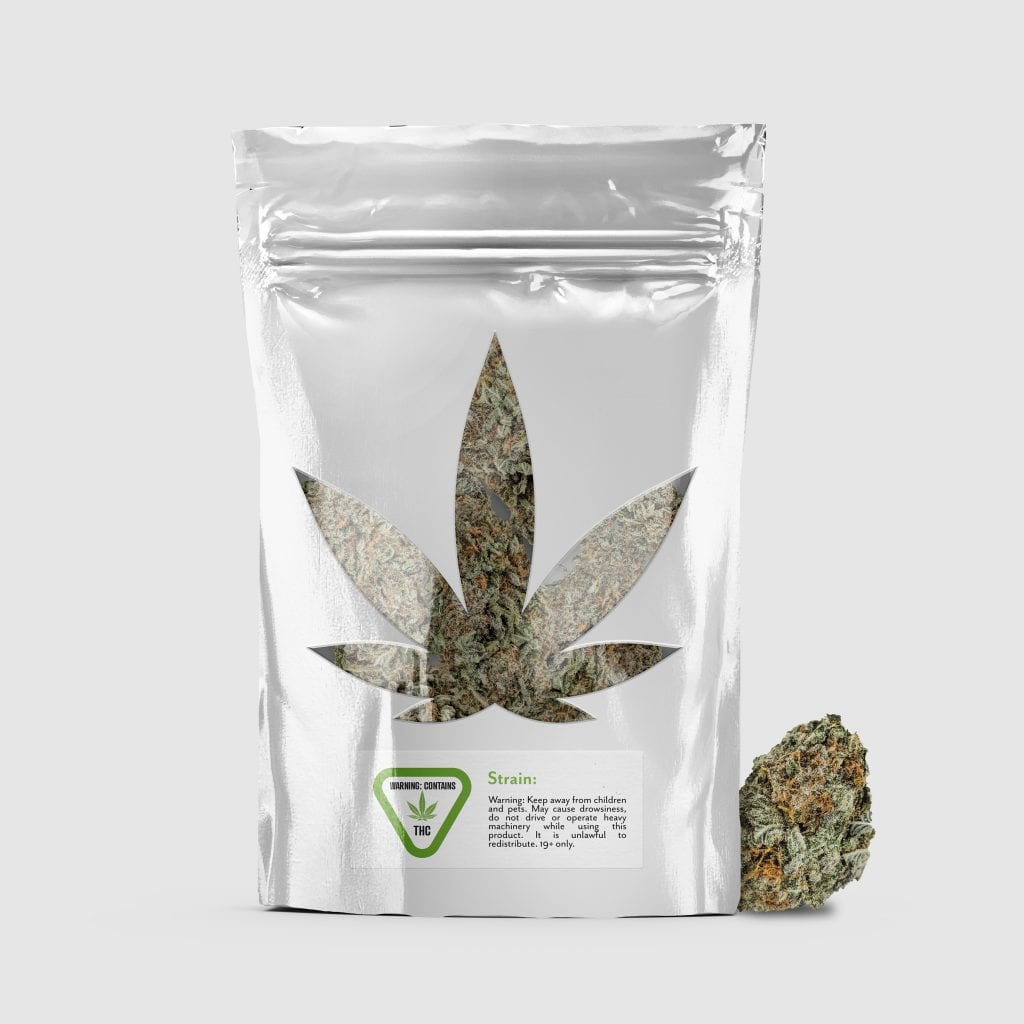 Custom Mylar Bag Clear Window Cannabis Marijuana